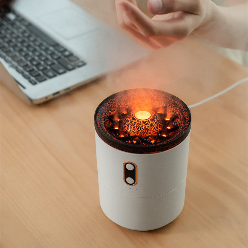 Soothing Volcanic Flame Humidifier with Built-in Air Quality Control